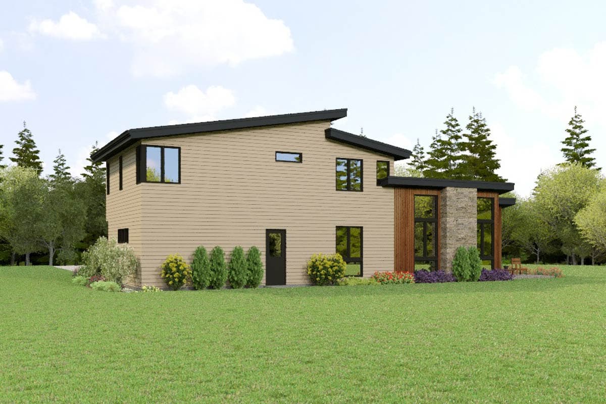 Plan 69896AM: Two-Story Contemporary House Plan with Outdoor Kitchen - 2057 Sq Ft - Image #9 - Contemporary, Mid Century Modern