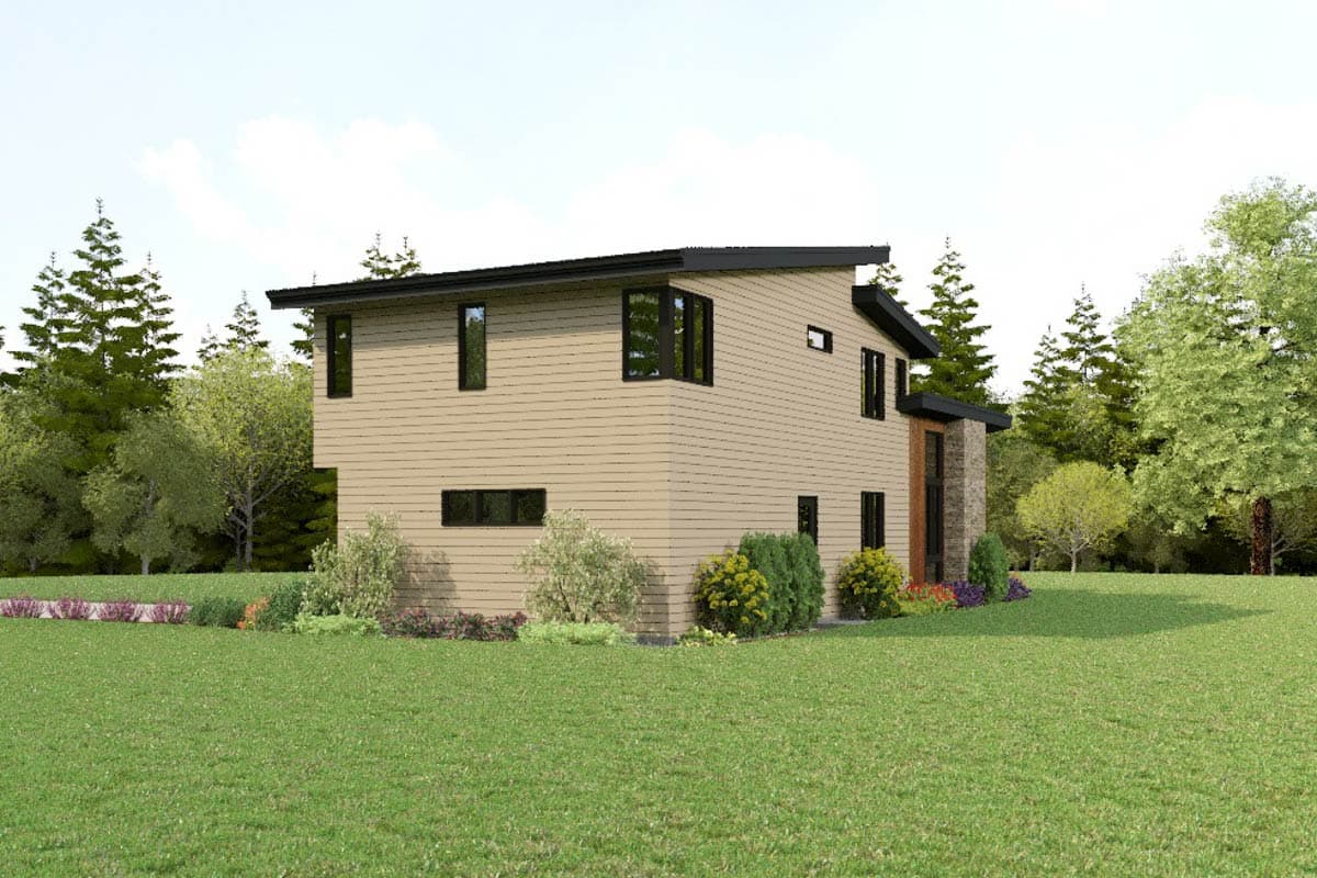 Plan 69896AM: Two-Story Contemporary House Plan with Outdoor Kitchen - 2057 Sq Ft - Image #10 - Contemporary, Mid Century Modern