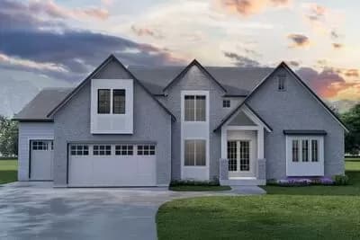 5 or 6 Bedroom Transitional House Plan with Two-Story Great Room - 4048 Sq Ft