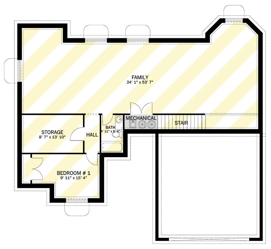 Plan 61553UT: 3-Bed Single-Story House Plan with Optionally Finished Lower Level - 1615 Sq Ft - Floor Plan - Optionally Finished Lower Level - Ranch, Traditional