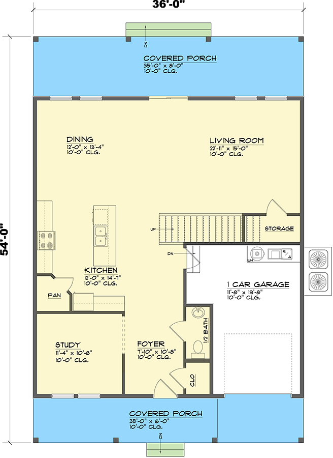 Plan 461047DNN: Two-Story Mountain House Plan with Loft Space - 2570 Sq Ft - Floor Plan - Main Level - Country, Mountain, Rustic