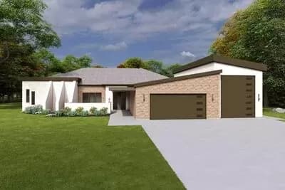4-Bed Modern Rambler House Plan with RV Garage - 3433 Sq Ft