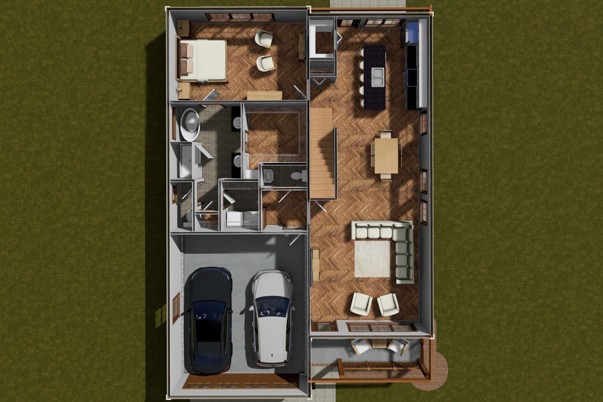 Plan 52381WM: 3-Bedroom Traditional House Plan with Dual Laundry Under 2000 Sq Ft - Image #8 - Traditional