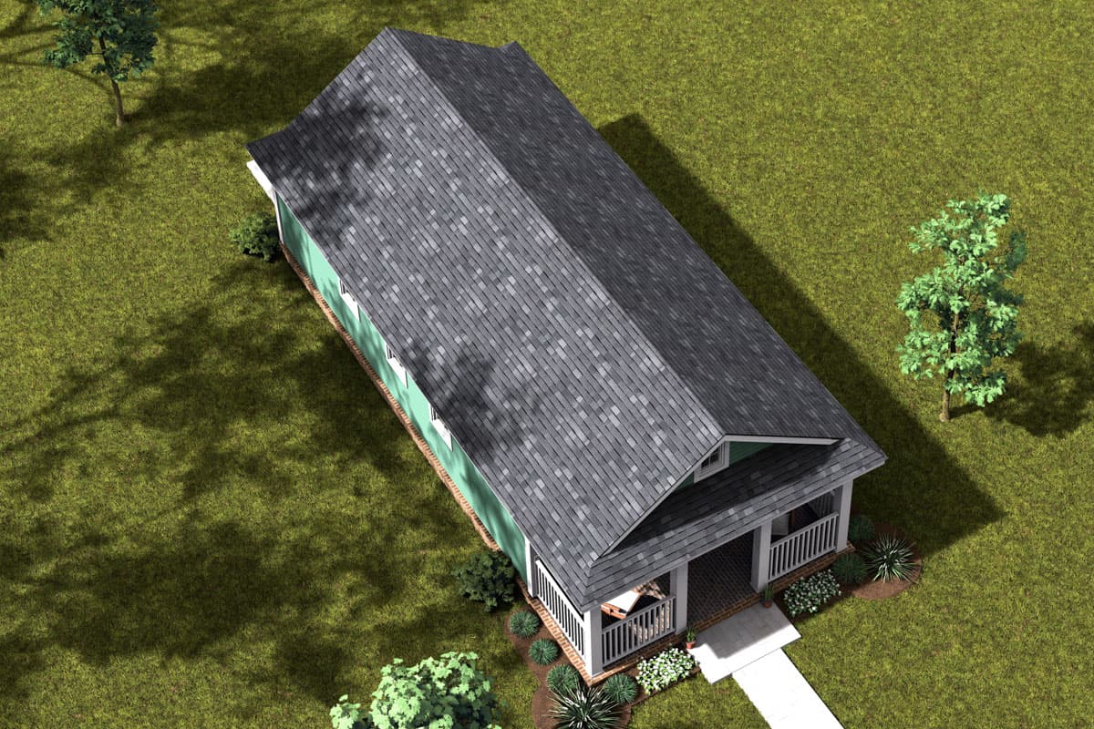 Plan 52382WM: 1-Bedroom ADU Cottage House Plan with Home Office - 496 Sq Ft - Image #7 - Cottage