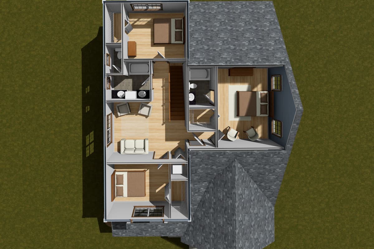 Plan 52383WM: Two-Story Traditional House Plan with Rec Room - 2305 Sq Ft - Image #9 - Country, Traditional