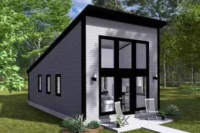 1-Bed Contemporary ADU House Plan Under 500 Sq Ft