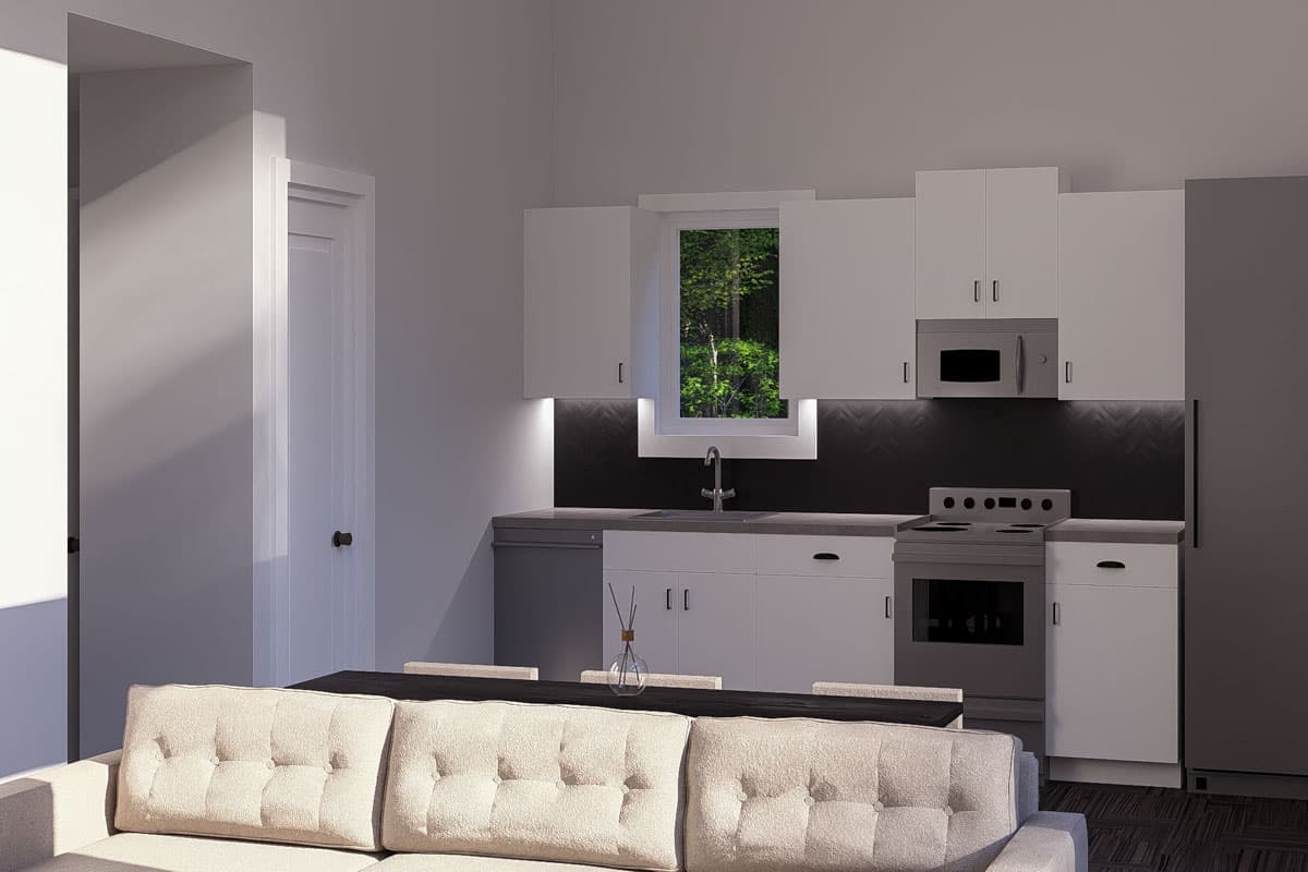 Plan 52386WM: 2-Bed Contemporary Cottage ADU House Plan Under 630 Sq Ft - Image #11 - Contemporary, Cottage