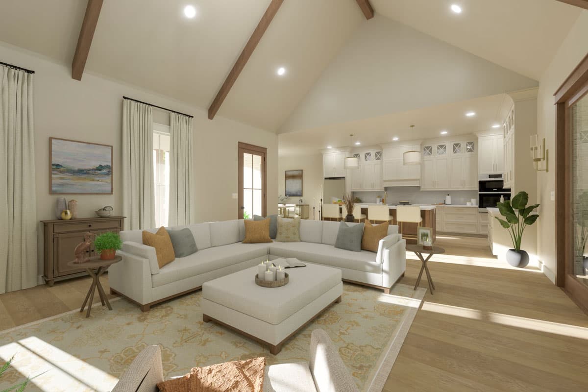 Plan 62164V: 3-Bedroom Modern Farmhouse with Vaulted Great Room - 2112 Sq Ft - Image #6 - Cottage, Craftsman, Modern Farmhouse