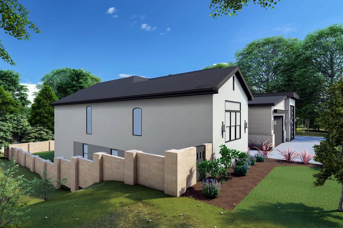 Plan 506009BRY: 6-Bed Contemporary Ranch House Plan with Finished Walkout Basement - 5844 Sq Ft - Image #8 - Contemporary, New American, Ranch, Southwest