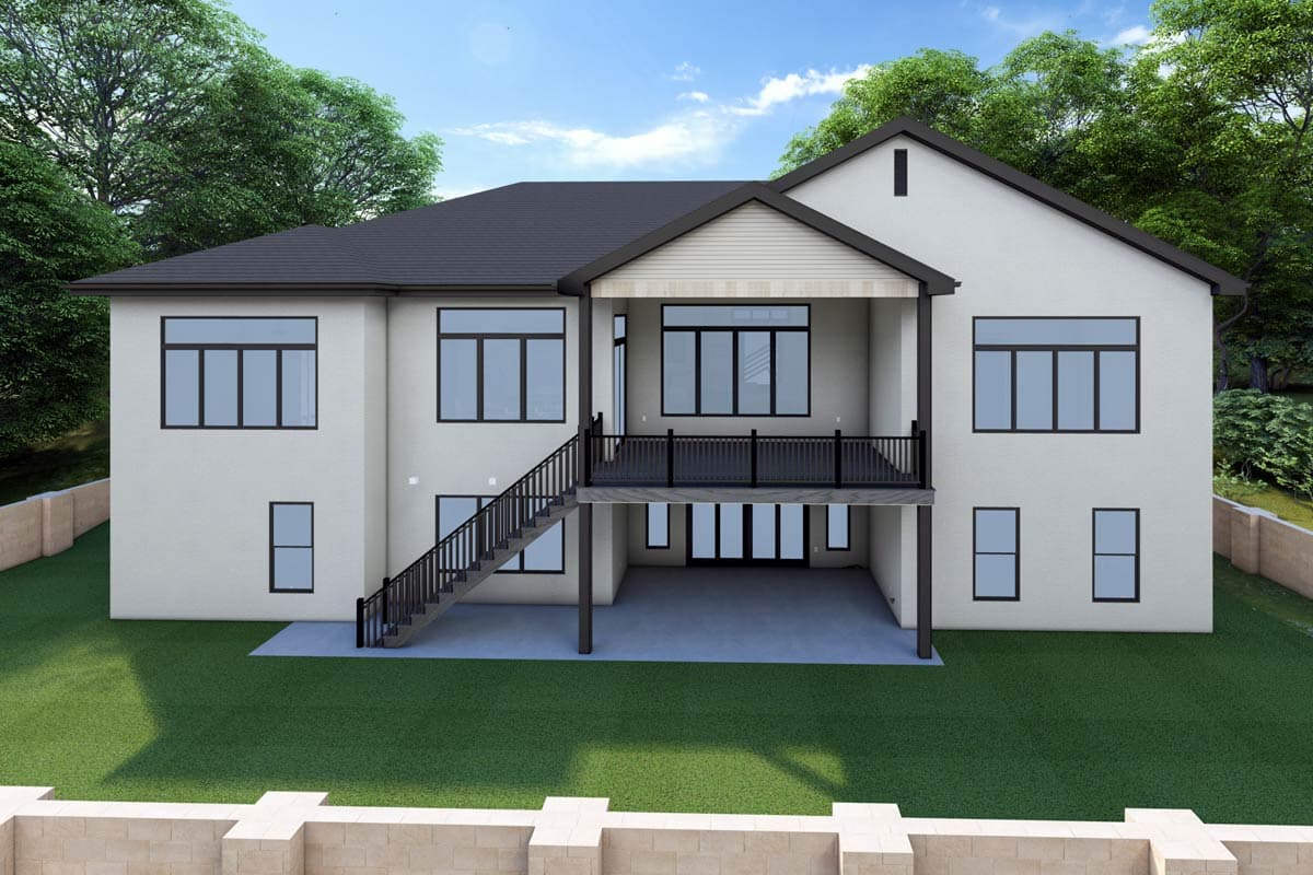 Plan 506009BRY: 6-Bed Contemporary Ranch House Plan with Finished Walkout Basement - 5844 Sq Ft - Image #9 - Contemporary, New American, Ranch, Southwest