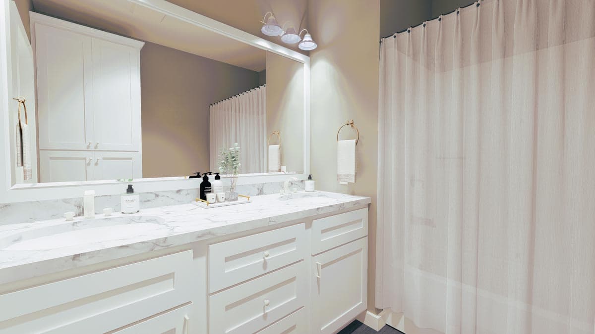 Plan 25049DH: Simple 4-Bedroom Country Cottage House Plan with 2-Car Garage - 1623 Sq Ft - Image #7 - Cottage, Country, Farmhouse, Ranch, Traditional