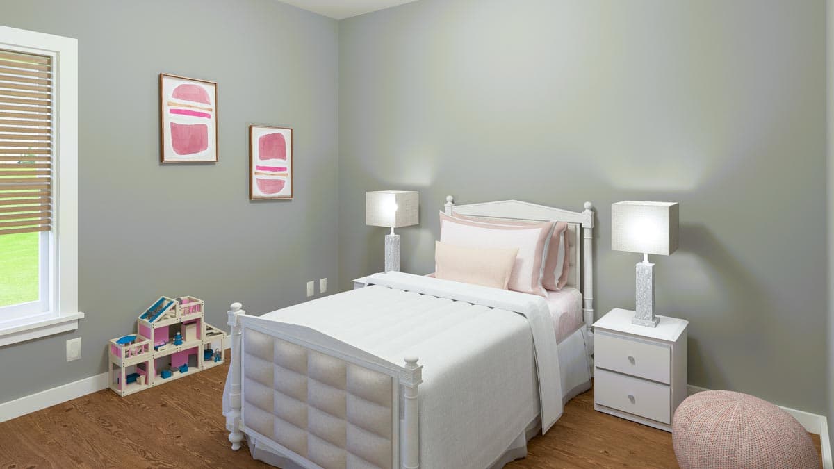 Plan 25049DH: Simple 4-Bedroom Country Cottage House Plan with 2-Car Garage - 1623 Sq Ft - Image #9 - Cottage, Country, Farmhouse, Ranch, Traditional