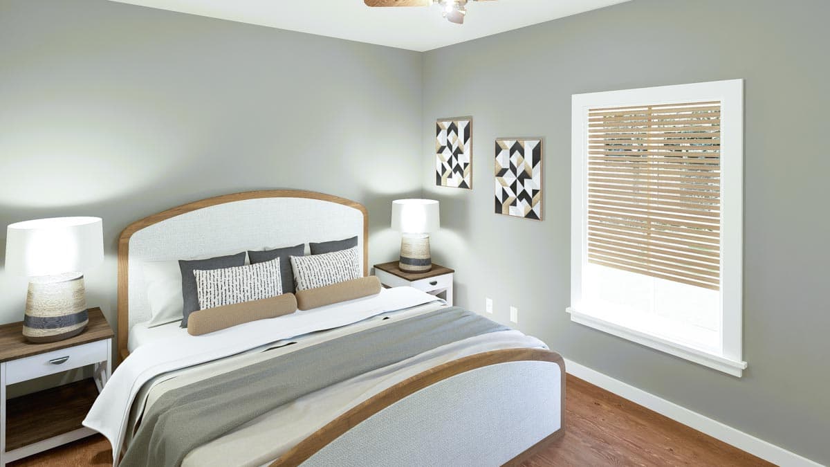 Plan 25049DH: Simple 4-Bedroom Country Cottage House Plan with 2-Car Garage - 1623 Sq Ft - Image #10 - Cottage, Country, Farmhouse, Ranch, Traditional