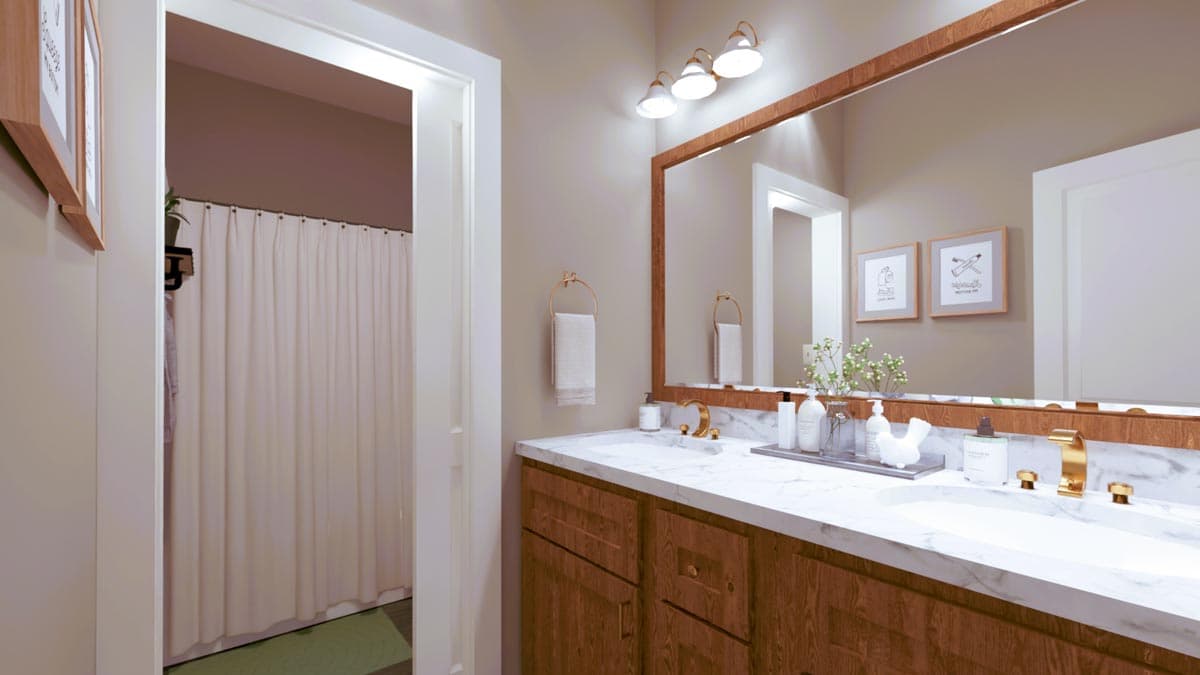 Plan 25049DH: Simple 4-Bedroom Country Cottage House Plan with 2-Car Garage - 1623 Sq Ft - Image #11 - Cottage, Country, Farmhouse, Ranch, Traditional