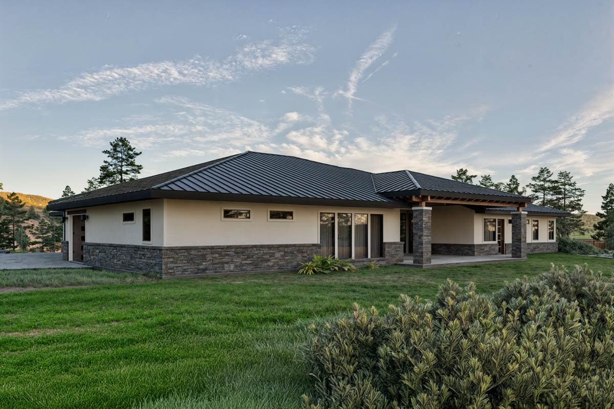 Plan 307725RAD: 4-Bed Modern Prairie House Plan with Media Room - 4339 Sq Ft - Image #8 - Modern, Prairie