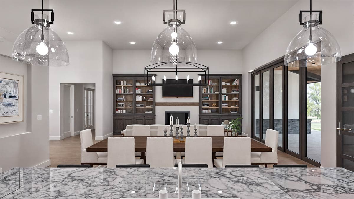 Plan 307725RAD: 4-Bed Modern Prairie House Plan with Media Room - 4339 Sq Ft - Image #11 - Modern, Prairie