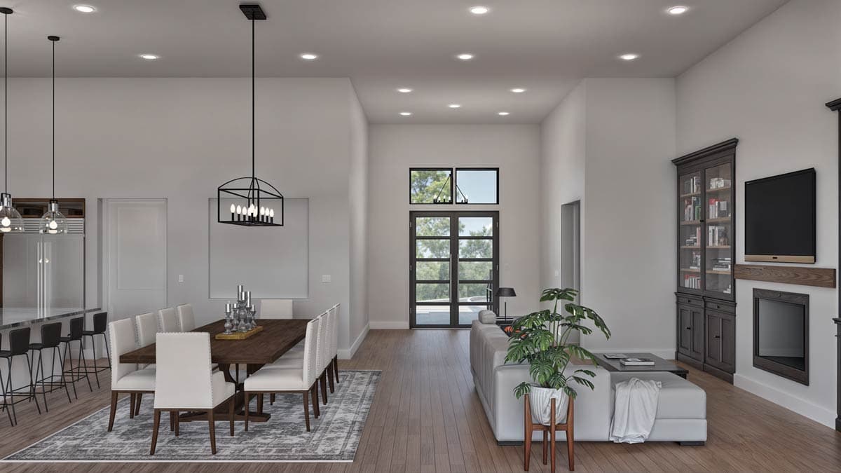 Plan 307725RAD: 4-Bed Modern Prairie House Plan with Media Room - 4339 Sq Ft - Image #12 - Modern, Prairie