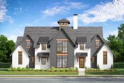 4-Bed Transitional New American House Plan with Outdoor Kitchen - 3496 Sq Ft