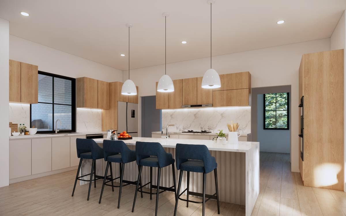 Plan 93218EL: 5-Bed Contemporary New American House Plan with Outdoor Living Space -  4118 Sq Ft - Image #7 - Contemporary, New American, Transitional