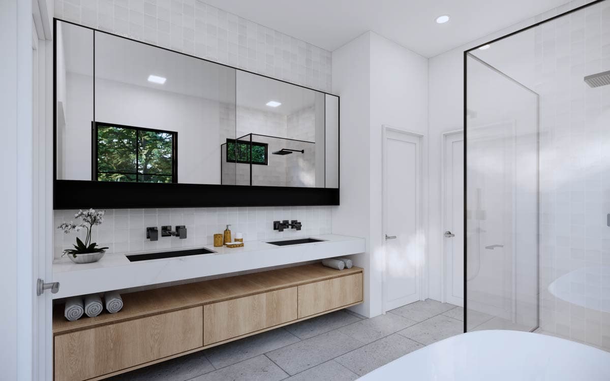 Plan 93218EL: 5-Bed Contemporary New American House Plan with Outdoor Living Space -  4118 Sq Ft - Image #14 - Contemporary, New American, Transitional