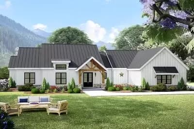 Single-Story Country Craftsman House Plan with Vaulted Living Space - 2795 Sq Ft
