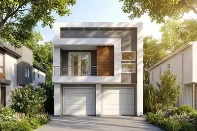 Contemporary Duplex House Plan with Stacked Units - 3048 Sq ft