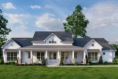 3-Bedroom Modern Farmhouse Plan with Outdoor Kitchen - 2580 Sq Ft