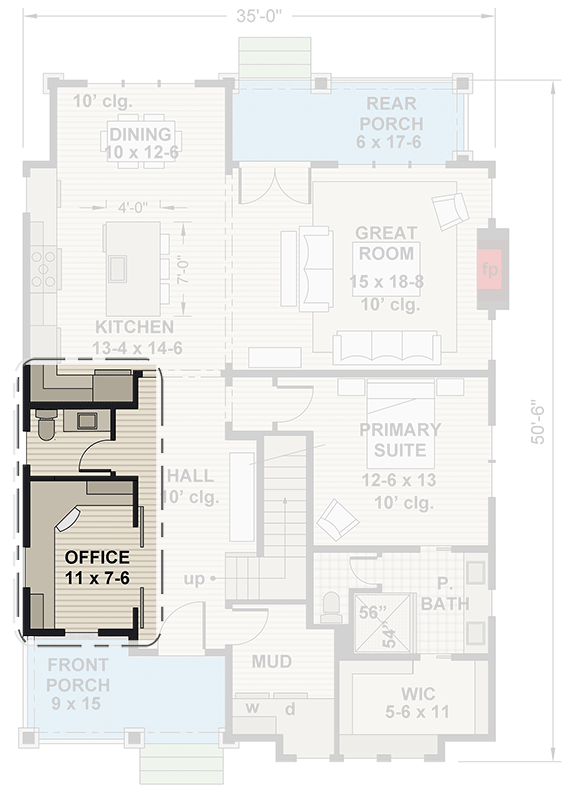 Plan 14879RK: 3-Bed Cottage House Plan with Second-Floor Loft - 2230 Sq Ft - Floor Plan - 3rd Floor - Cottage, Country, Farmhouse, Modern Farmhouse