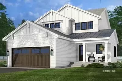 4-Bedroom Traditional Farmhouse Plan with Loft Above - 2060 Sq Ft
