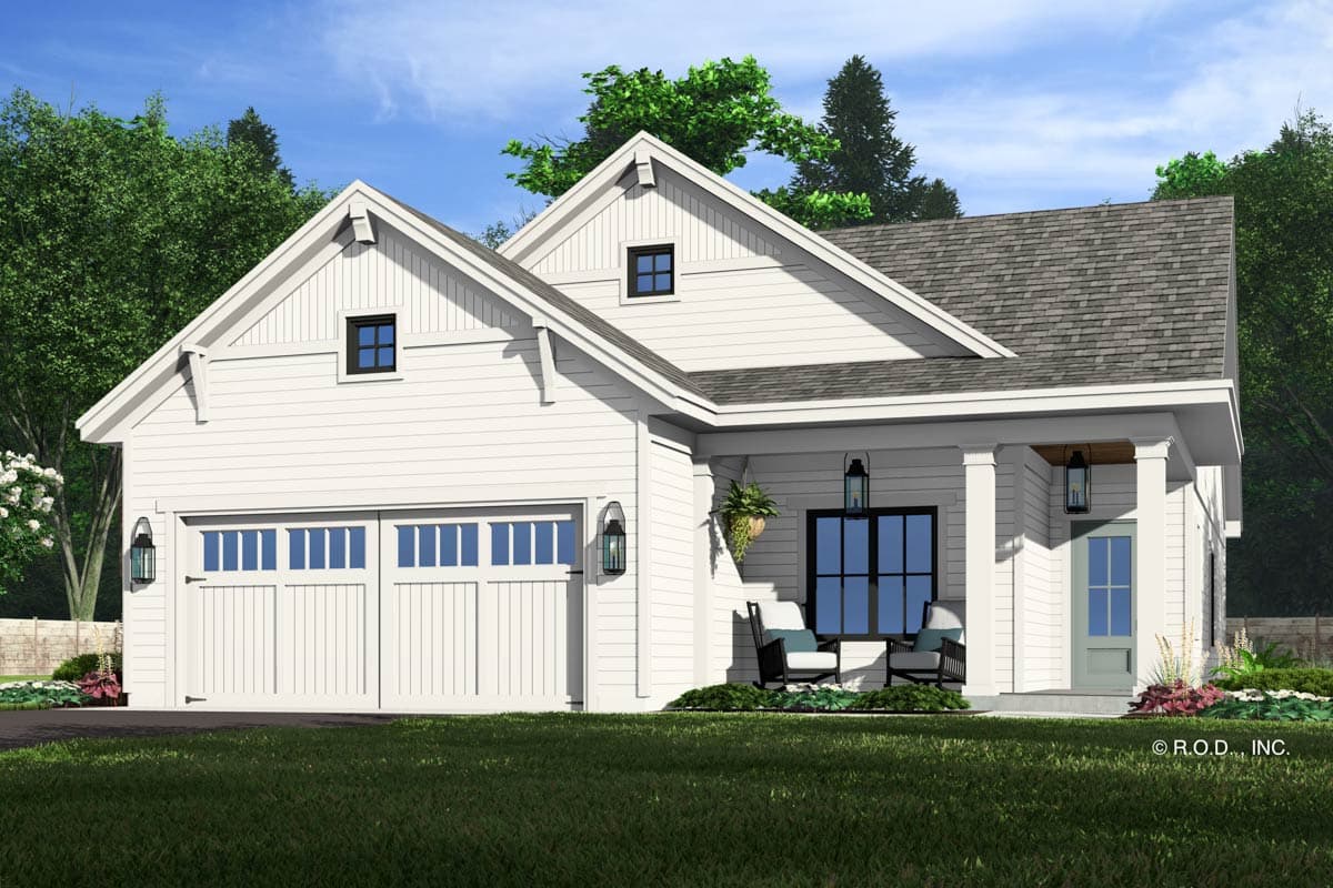 Plan 14892rk 3 Bed Modern Farmhouse Style Bungalow House Plan With