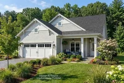 3-Bed Modern Farmhouse-Style Bungalow House Plan with Loft - 2280 Sq Ft