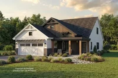 Two-Story New American House Plan with Loft - 2142 Sq Ft
