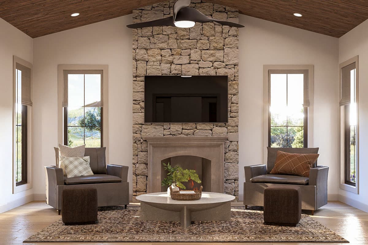 Plan 623453DJ: Single-Story Texas Hill Country House Plan with Courtyard and Angled Garage - 3584 Sq Ft - Image #11 - Hill Country, Mountain, Ranch