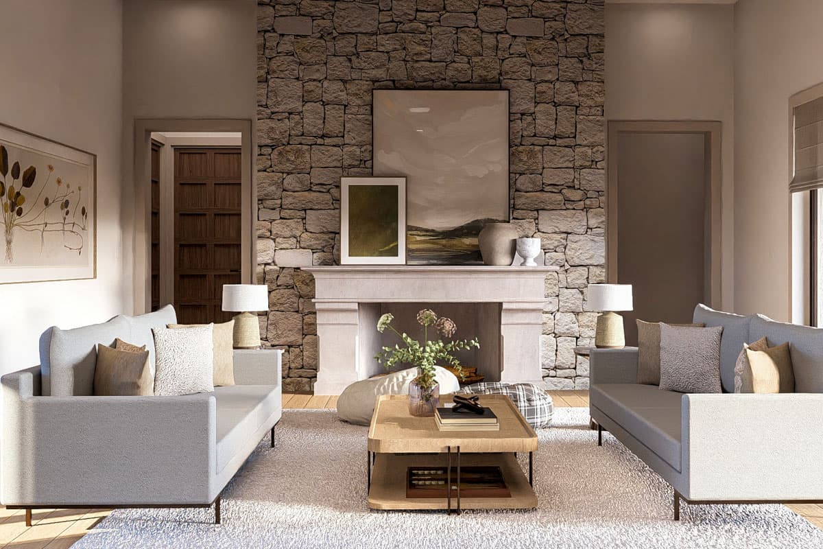 Plan 623453DJ: Single-Story Texas Hill Country House Plan with Courtyard and Angled Garage - 3584 Sq Ft - Image #12 - Hill Country, Mountain, Ranch