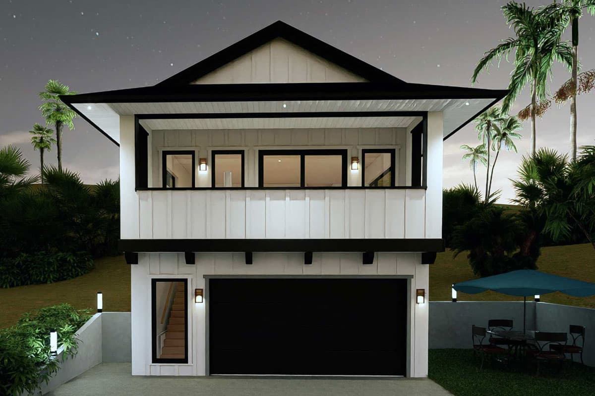 Plan 147023RML: Coastal Contemporary House Plan with Driver-Under Garage - 1152 Sq Ft - Image #5 - Coastal Contemporary