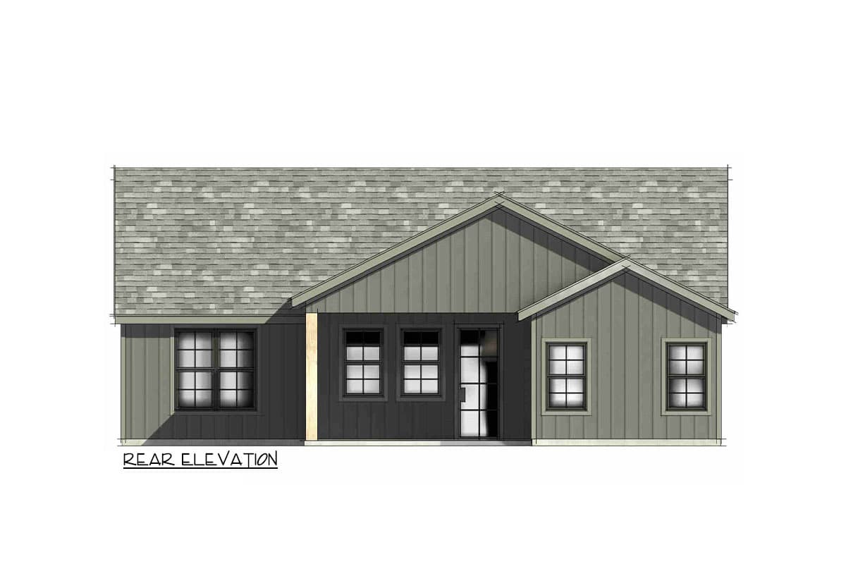 Plan 818157JSS: 3-Bed Cottage House Plan with Open-Concept Living Space - 1371 Sq Ft - Image #8 - Cottage, Farmhouse