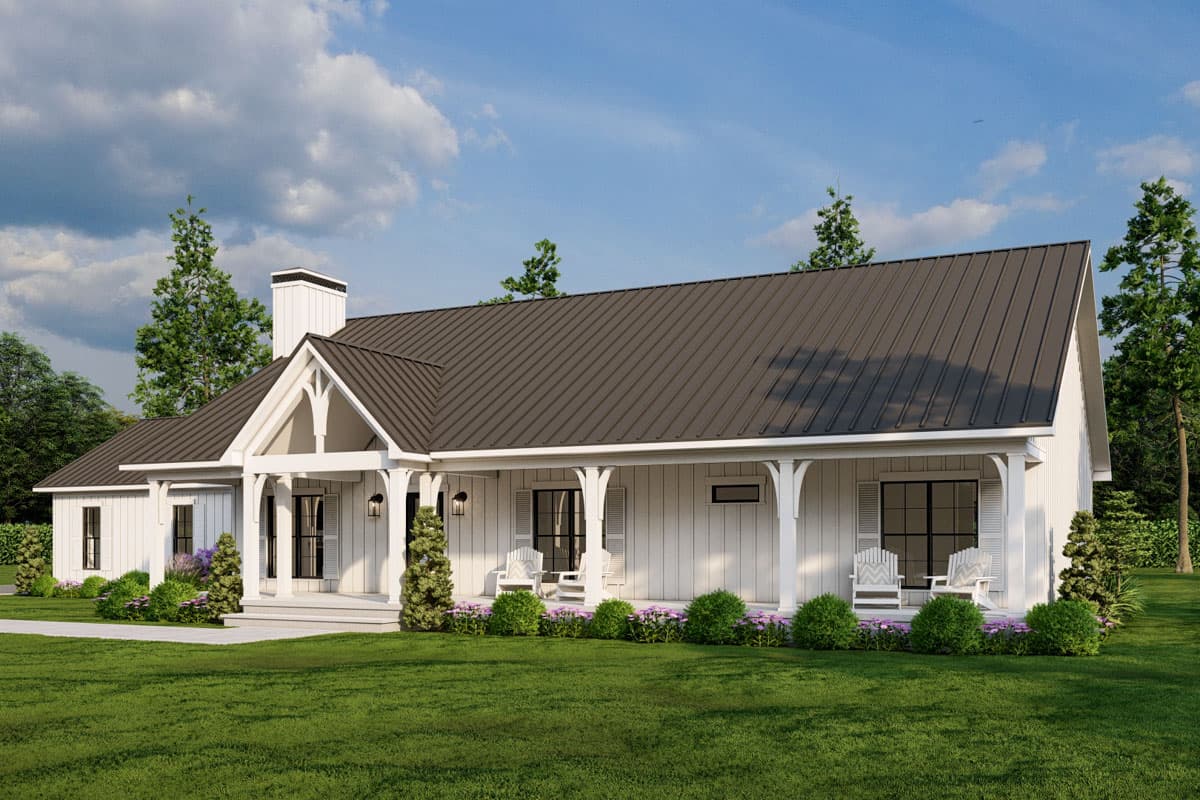 Plan 70905MK: 3-Bed Single-Story Country Farmhouse with Vaulted Great Room - 2411 Sq Ft - Image #8 - Country, Farmhouse, Ranch