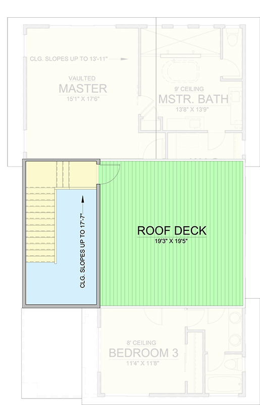 Plan 365051PED: 3-Story Modern House Plan with Rooftop Deck - 2793 Sq Ft - Floor Plan - 3rd Floor - Contemporary, Modern, Northwest