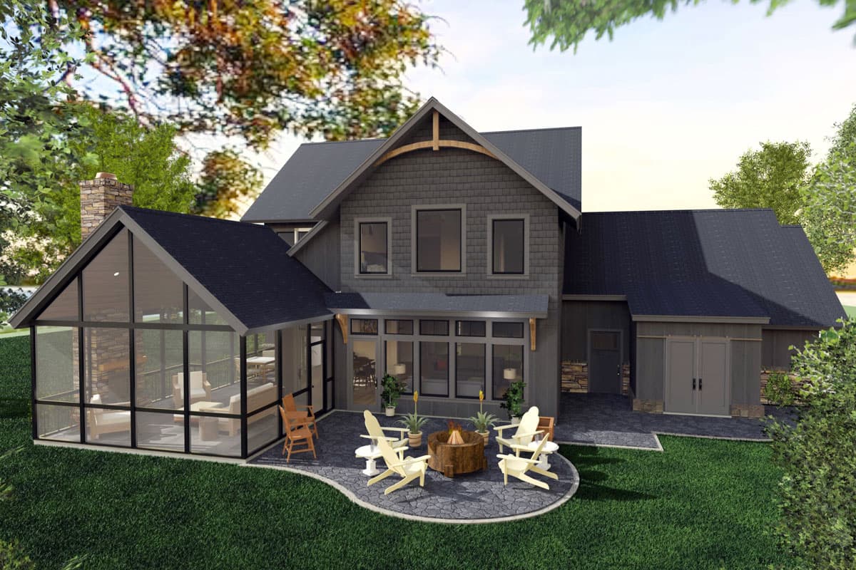 Plan 765056TWN: 5-Bedroom Lake House Plan with Two Master Suites - 2998 Sq Ft - Image #6 - Craftsman, Mountain, Traditional