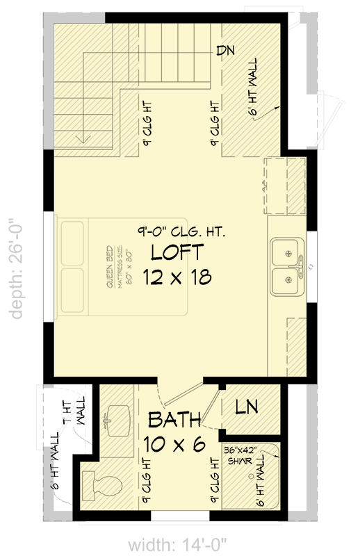 Plan 680490VR: Detached Garage with Studio Apartment Upstairs - 682 Sq Ft - Floor Plan - 2nd Floor - Carriage, Country, Modern Farmhouse, Traditional
