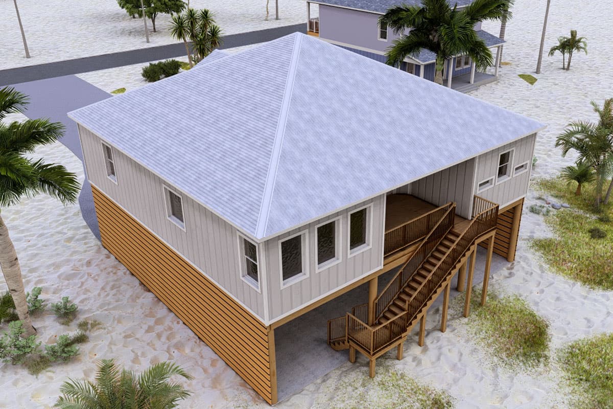 Plan 461049DNN: 4-Bed Coastal House Plan with 2-Car Garage - 1749 Sq Ft - Image #8 - Beach, Coastal, Florida-Style