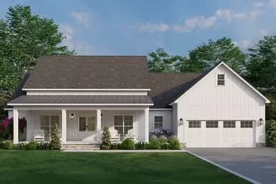 Single-Story Farmhouse Plan with Vaulted Great Room - 2330 Sq Ft