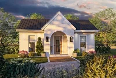 ADU Cottage House Plan with Open Concept Living Space - 602 Sq Ft