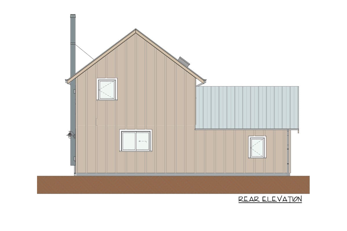 Plan 871034NST: Barn-style Country Cottage with Three Bedrooms - 1400 Sq Ft - Image #7 - Barndominium, Cottage, Country, Farmhouse, Rustic, Traditional