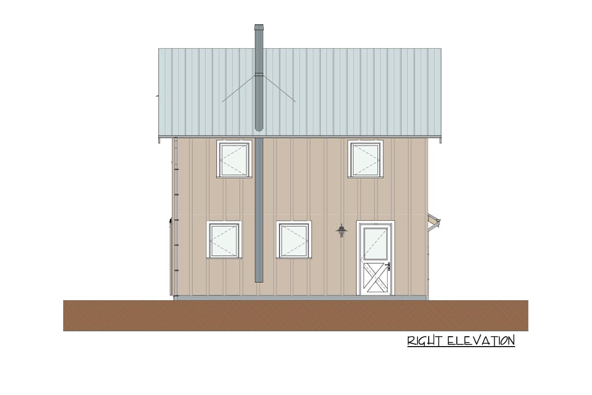 Plan 871034NST: Barn-style Country Cottage with Three Bedrooms - 1400 Sq Ft - Image #8 - Barndominium, Cottage, Country, Farmhouse, Rustic, Traditional