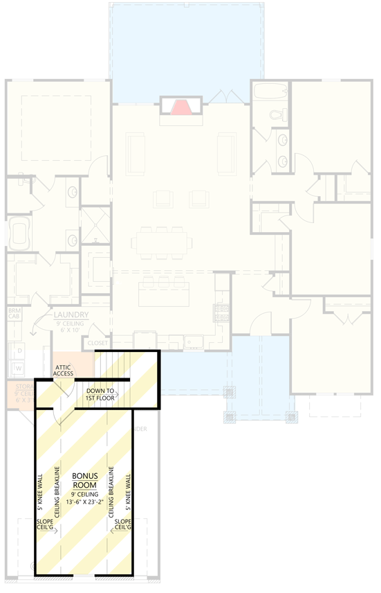 Plan 56551SM: 4-Bed New American Craftsman Plan with Flex Room Under 2000 Sq Ft - Floor Plan - Bonus Above Garage - Country, Craftsman, Modern Farmhouse, New American, Transitional