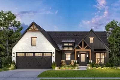 4-Bed New American Craftsman Plan with Flex Room Under 2000 Sq Ft