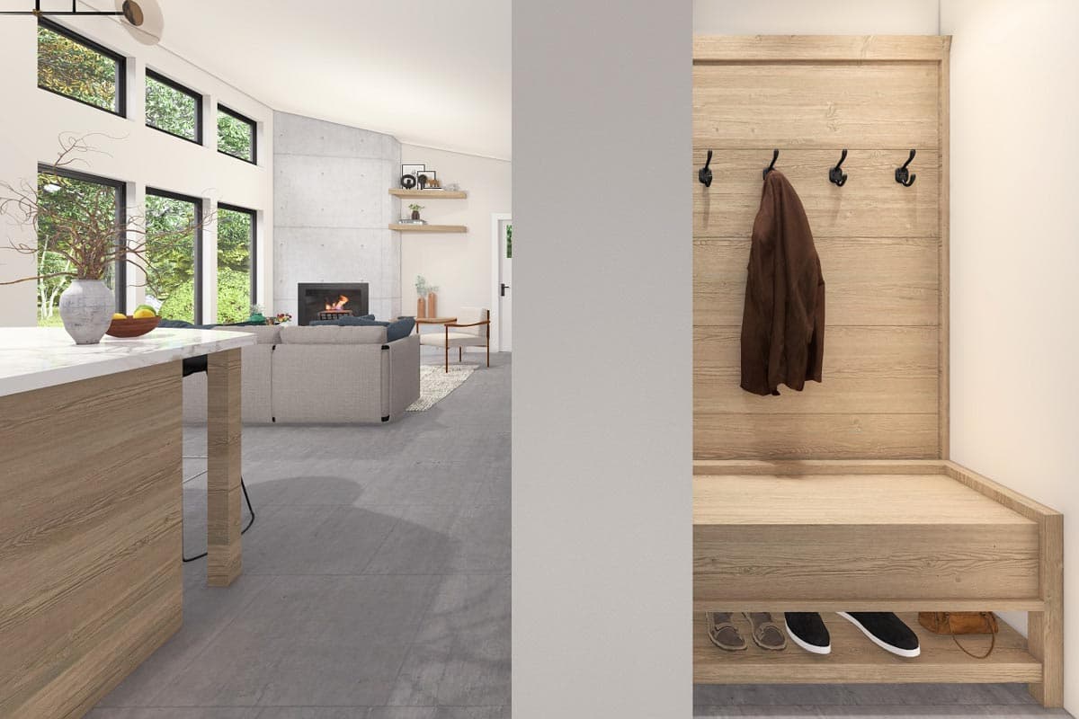 Plan 470300REY: Charming 1-Bed Mid-Century Modern Cottage House Plan - 720 Sq Ft - Image #6 - Cabin, Cottage, Country, Mid Century Modern, Modern, Vacation