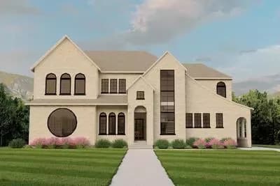 4-Bed Contemporary European House Plan with Grand Library - 5324 Sq Ft