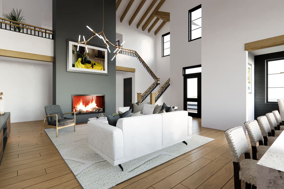 Plan 833025WAT: Modern Farmhouse Plan for Corner Lot with Attached 1-Bed Apartment  - 4134 Sq Ft - Image #9 - Contemporary, Modern Farmhouse, New American, Transitional